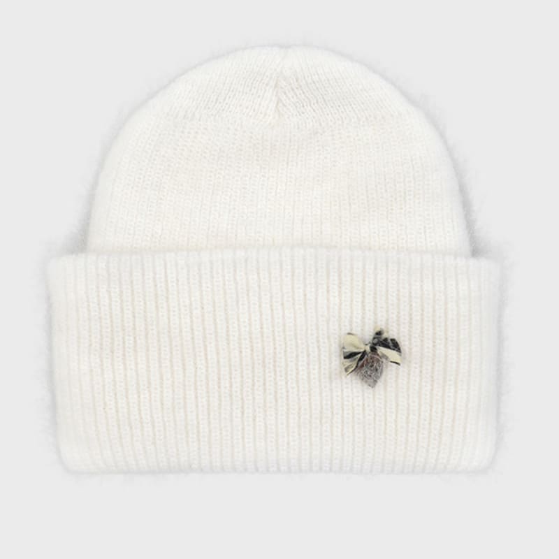 

Eireve LEOPARD BOW ANGORA BEANIE (CREAM WHITE) Cream White