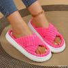 Autumn Winter Corduroy Home Slippers Women Cross Band Thick Soft Sole Slides Platform Shoes female Non Slip Indoor Slippers