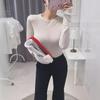 Korean Sexy Slim Fit Sheer Round Neck T-Shirt
