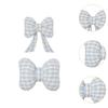 Grid Pattern Bowknot Pillows Plaid Interior Car Seat Cushion Bow Shape Pillow  Adults Use