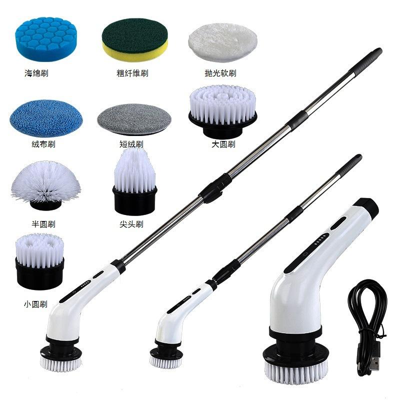 Electric Cleaning Brush Anti-Slip Cordless Spin Scrubber 2 Modes Retractable Cleaning Brush for Tiles Pots Bathroom Car Interior