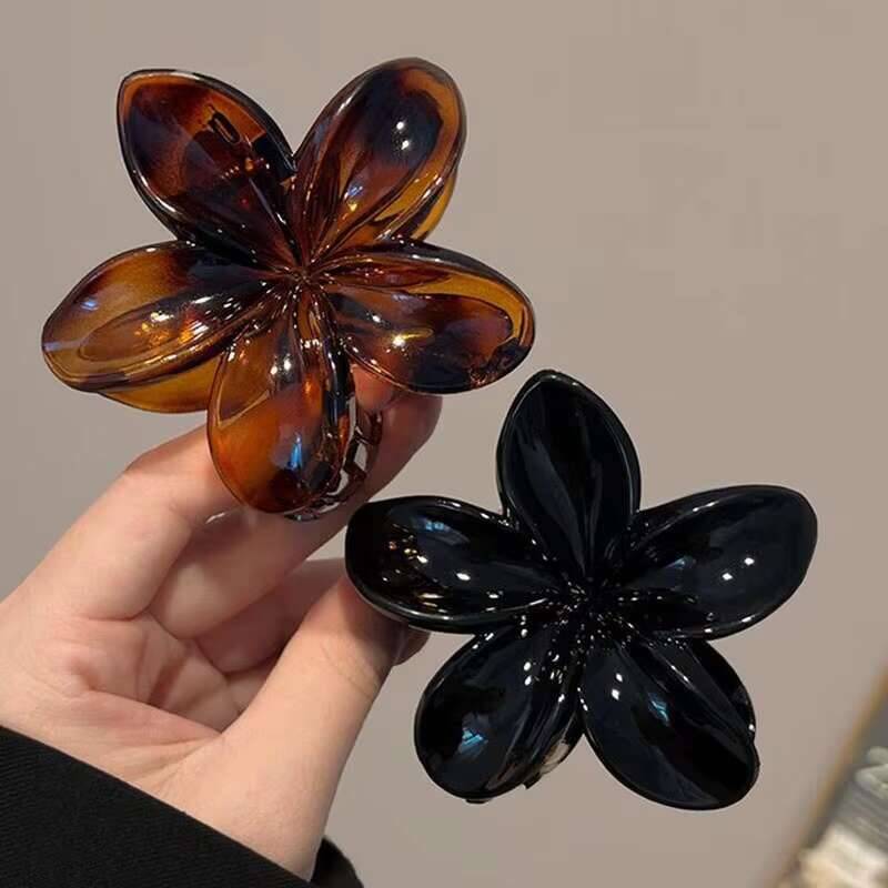 Fashion Flower Hair Claw Korean Large Crab Clamp Vintage Women Ponytail Shark Clip Headdress Hair Accessories Fashion Jewelry