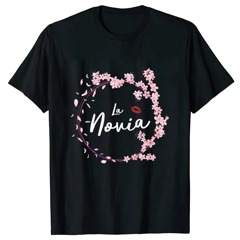 Spanish Team Bride Squad T-shirt Bachelorette Party Tshirt Bridal Wedding Future Bride To Be Tees Flowers Short Sleeved Tops