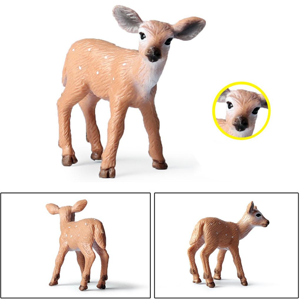 6pcs Animal Models Simulation Christmas Ornaments Solid Plastic Decoration Children Toys