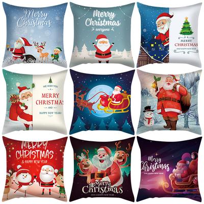 Cartoon Santa Claus Pillowcase Cross-border Special for Living Room Bedroom Cushion Pillow