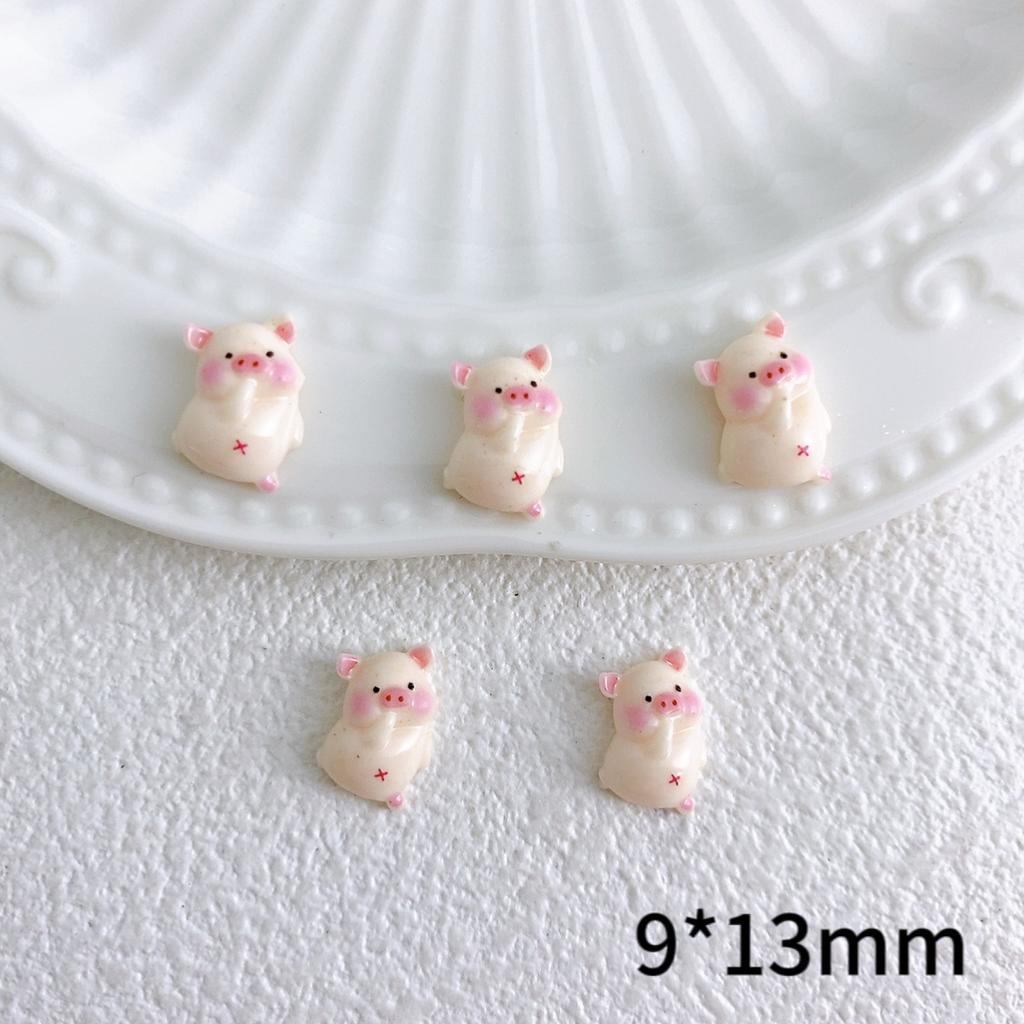 New Cute Cartoon Happy Pig Head Pig Butt Nail Art Accessories Handmade DIY Phone Case Hairpin Parts Materials