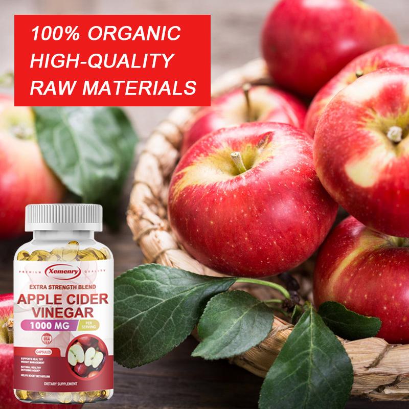 XEMENRY Apple Cider Vinegar Capsules Are Vegan Apple Cider Vinegar Capsules That Help with Healthy Weight Loss, Boost Immunity, and Suppress Appetite.