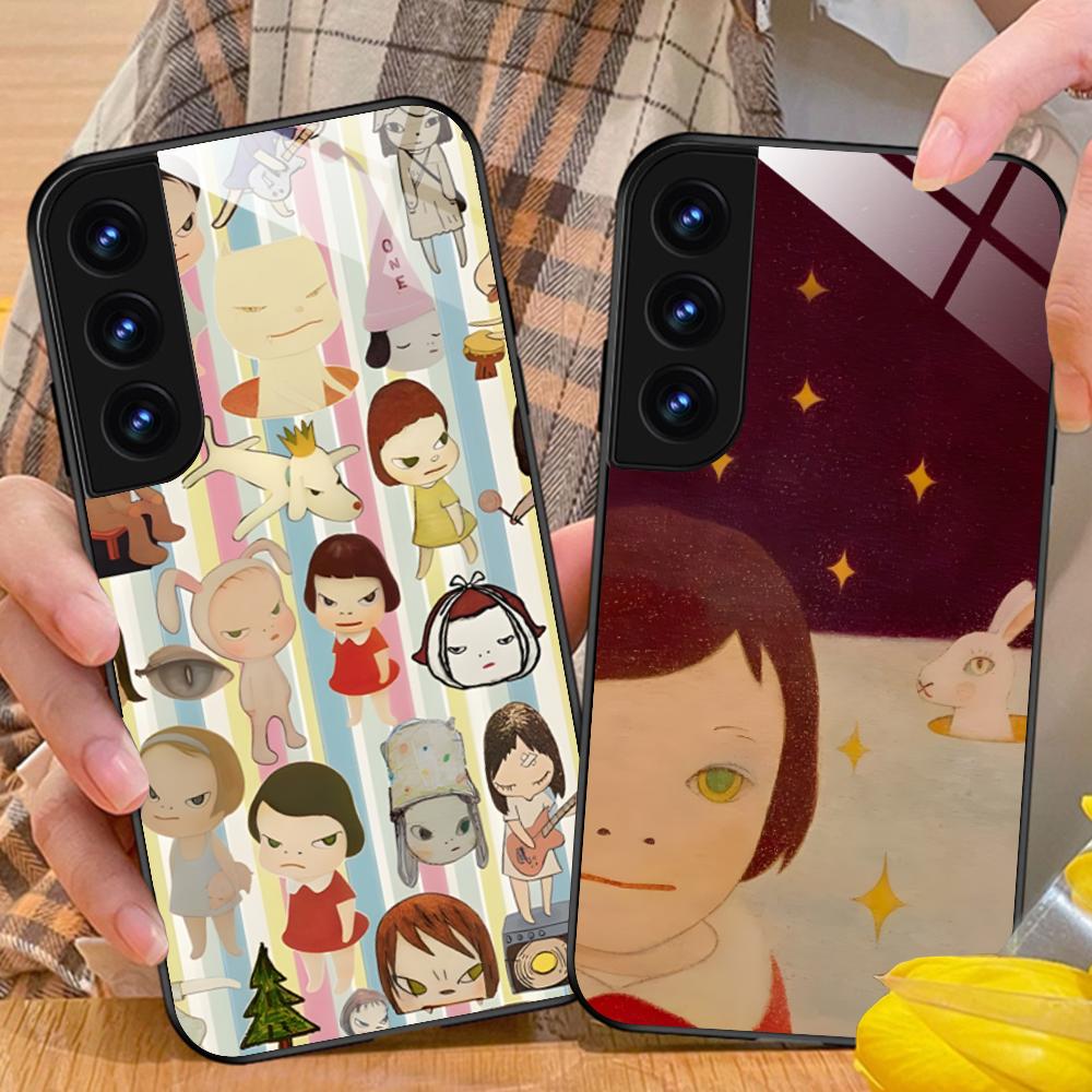 Anime Yoshitomo Nara Phone Case for Samsung Galaxy S26 S25 S24 S23 S22 S21 S20 Note20 Plus FE Ultra Glass Colorful Cover Luxury