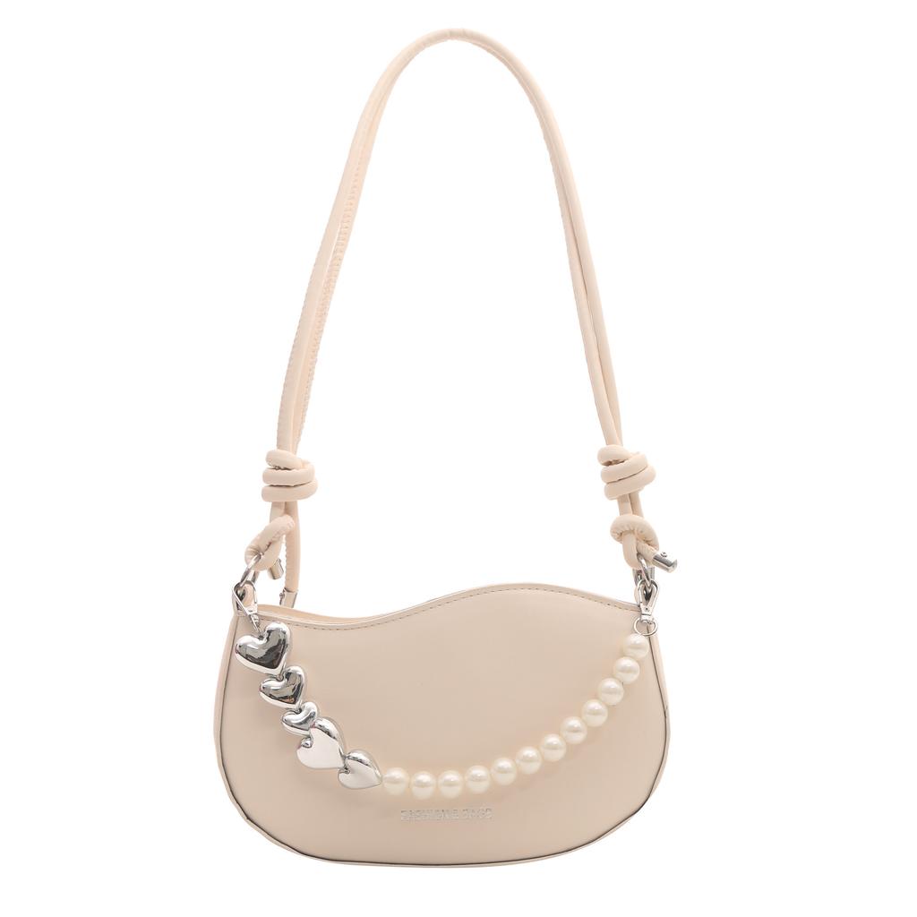 New Chinese Beaded Handbag Women's 2025 New Versatile Trend Niche Design Chain Messenger Bag Bucket Bag
