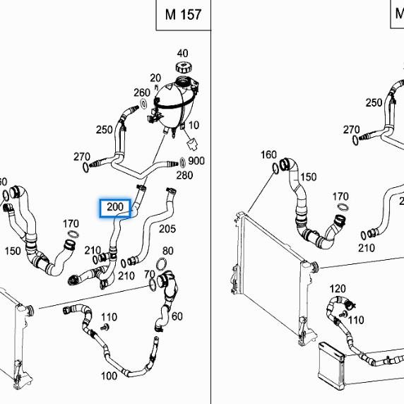 Coolant Hose for Benchi E-Class W212