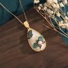 Cloisonné Enamel Necklace with 24K Gold-Plated Copper and Imitation Hetian Jade Pendant: Chinese Style Qipao Hanfu Accessory