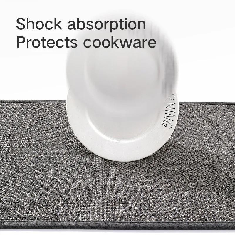 Polyester Kitchen Mat, Anti-fouling and Oil-proof Kitchen Rug, Water-absorbent, Breathable, Thickened and Non-slip Floor Mats