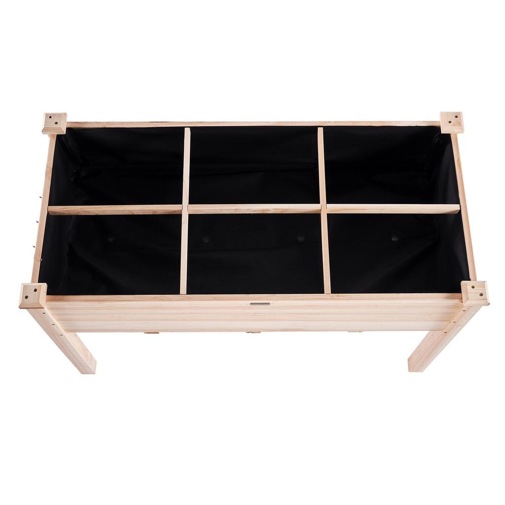 Wooden Raised Garden Bed Planter Box 47.2x22.8x30" Flower Vegetable Herb