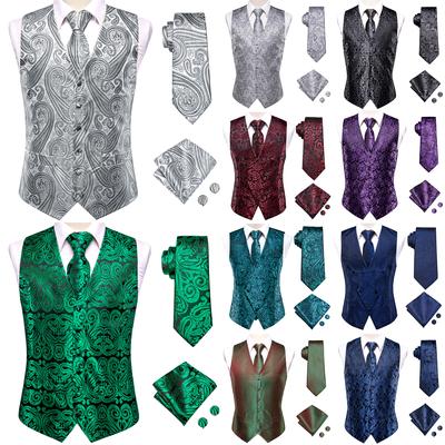 Chaleco floral verde para hombre vestido de Navidad chaleco traje retro esmoquin fiesta de graduación
