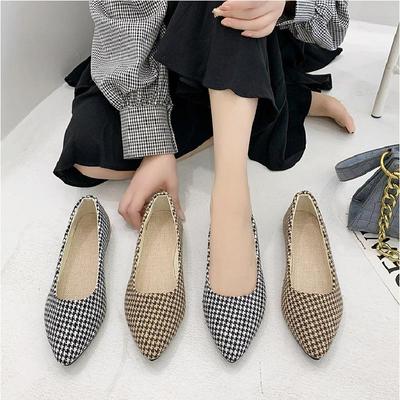Women Girls Solid Big Size Slip On Flat Shallow Comfort Casual Single Shoes
