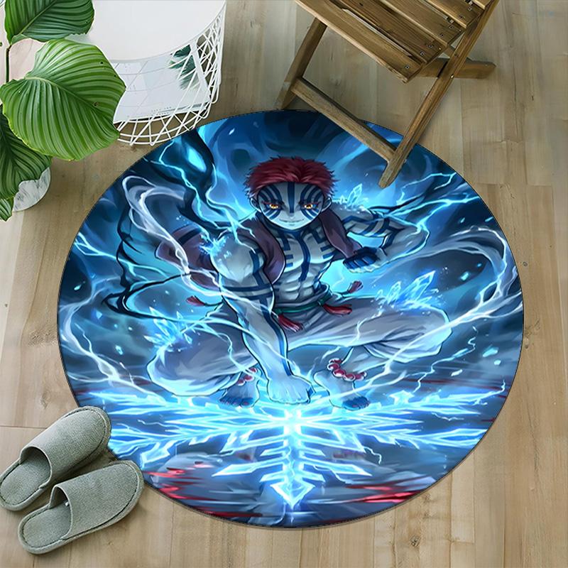 1pc Akaza  Carpet, Round Rug, Comfortable, Suitable for Entryways, Living Rooms, Office, And Bedrooms, Christmas Decoration