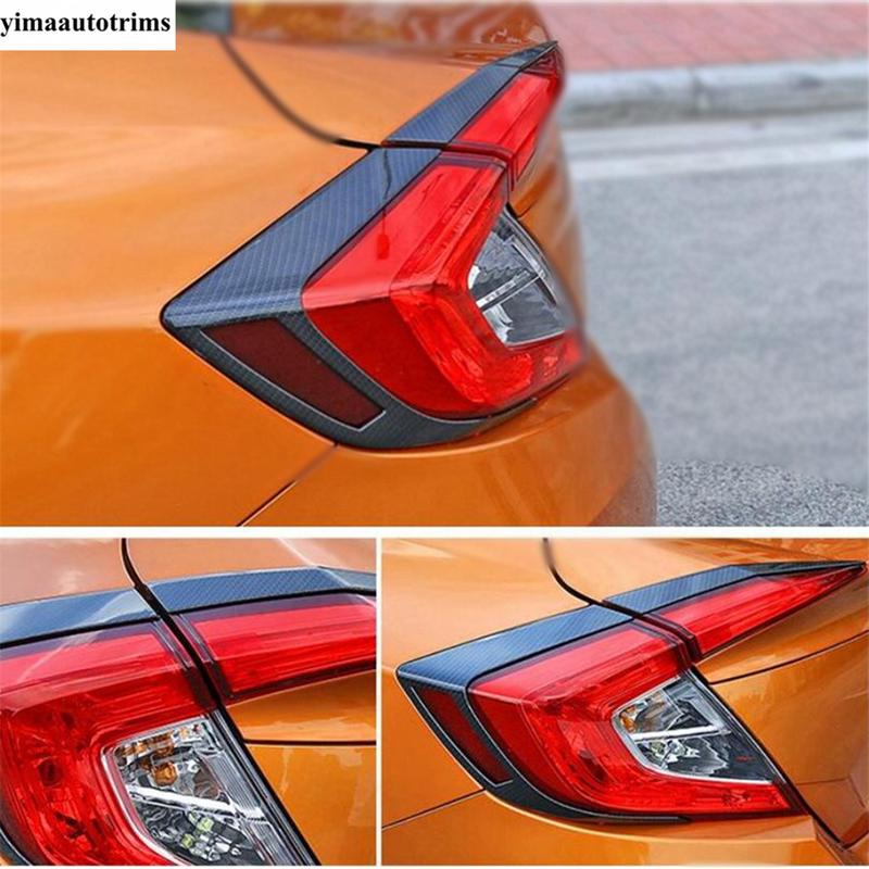 Rear Tail Light Lamp Eyebrow Eyelid Strip Decorative Sequ Cover Trim For Honda Civic Sedan 2016 - ABS Chrome Accessories