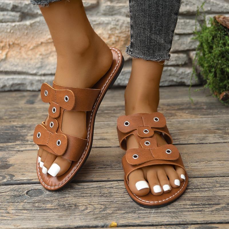 Plus Size Flat Slippers Women's Beach Sandals