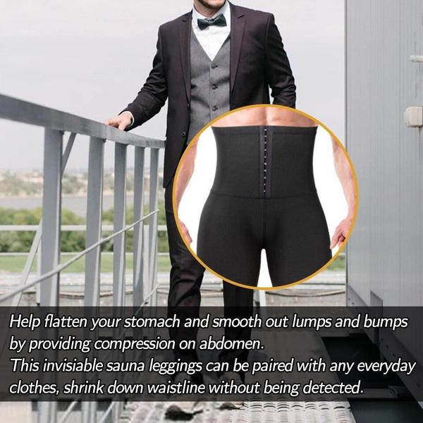 Men's Exercise Sweat Pants Exercise Tight Sauna Clothing High Waisted Corseted Abdominal Shaping Pants