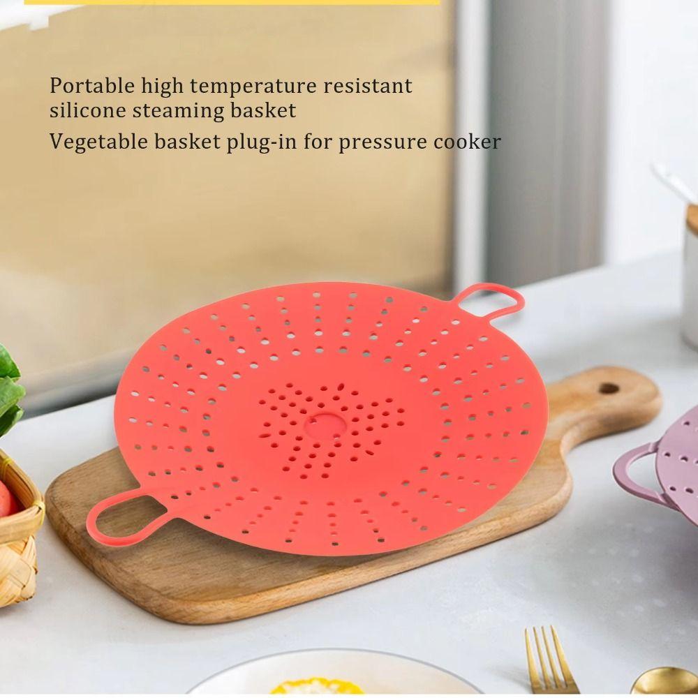 Non-Stick Silicone Steamer Basket Heat Resistant Dumpling Steamer  Steaming Vegetables