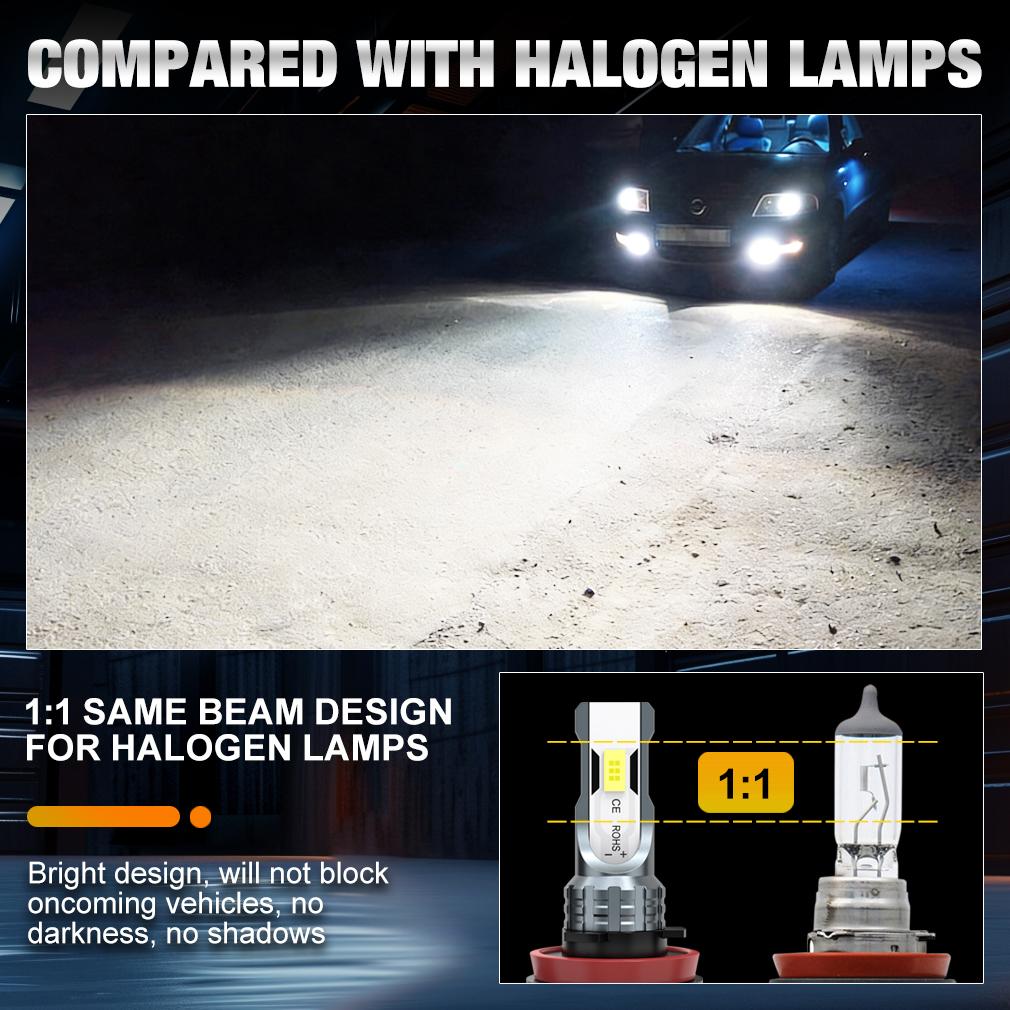 2 st H11 H8 H9 LED Dim/DRL-lampor H4 H7 9005 HB3 9006 HB4 CSP LED Dimljus Dagsbelysning Vit 6000K Superljus Lampa