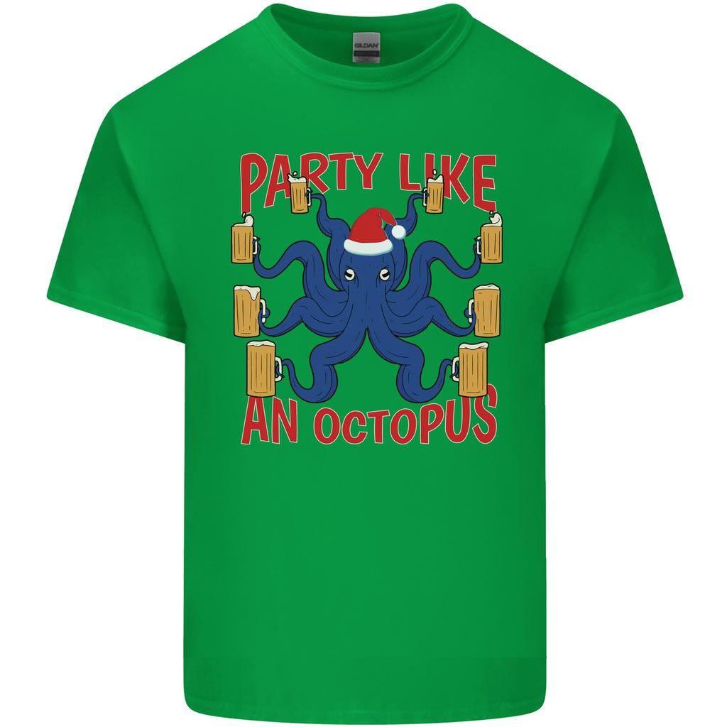 Beer Party Octopus Christmas Scuba Diving Unisexs Light Cotton TShirt