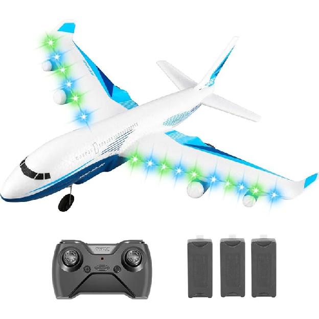 4DRC Remote Control Airplane for Kids Boys Adults, G2 Remote Control Plane Jet for Beginners Adult, Ready To Fly Airplane with One Key Aerobatic LED