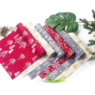 270 cm Kar Tanesi Ağacı Baskı Noel Masa Koşucu Mutfak Dekoratif Masa Örtüsü Noel Dekorasyon