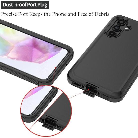 Compatible with Samsung Galaxy A35 Case, with Belt Clip Holster Heavy Duty Rugged Shockproof Full Body Protection Kickstand Cover for Samsung Galaxy