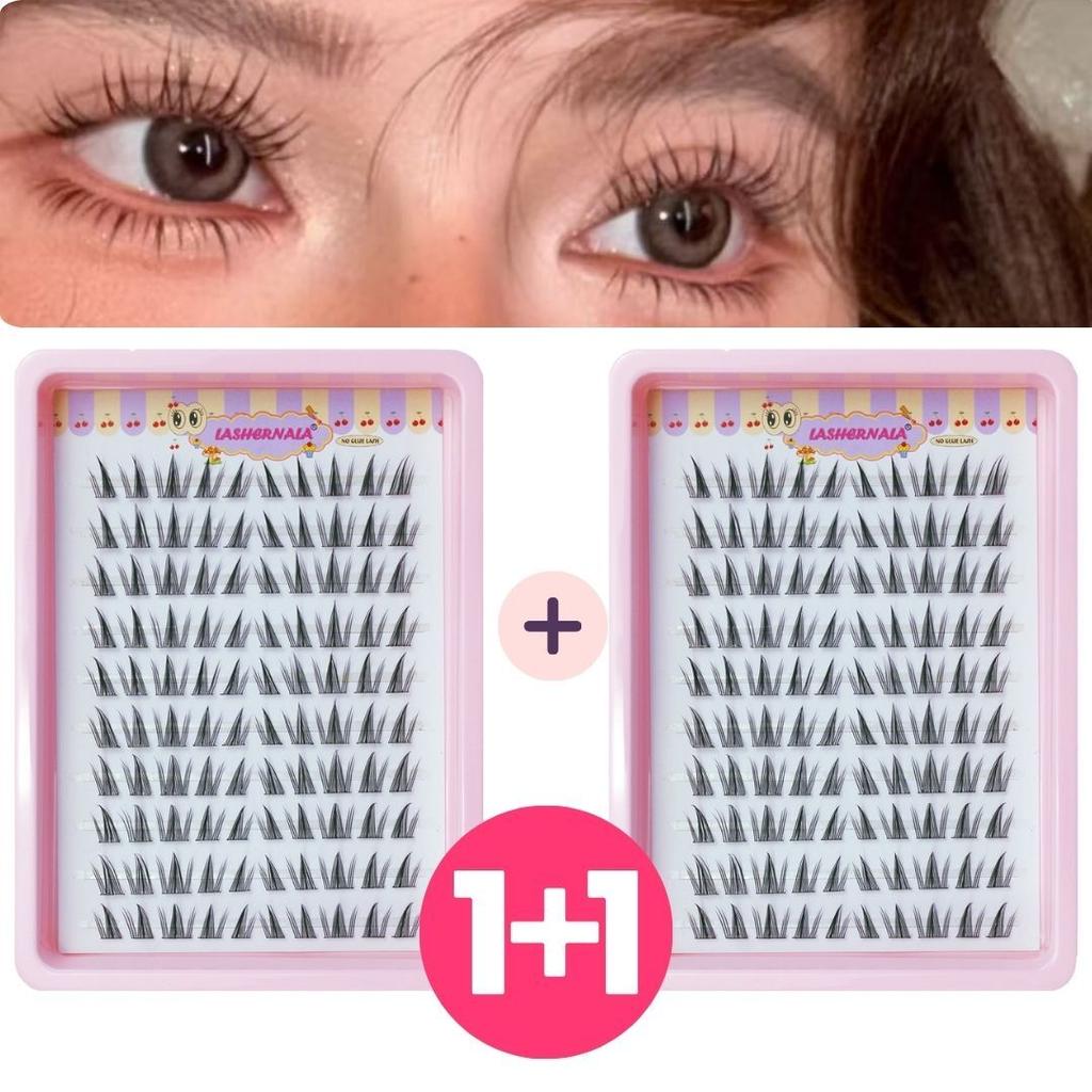 1+1 Lashernala 200-strand eyelash extension, no-glue eyelashes, eyebrow extension, strand eyelashes, false eyelashes, cat eye, sunflower