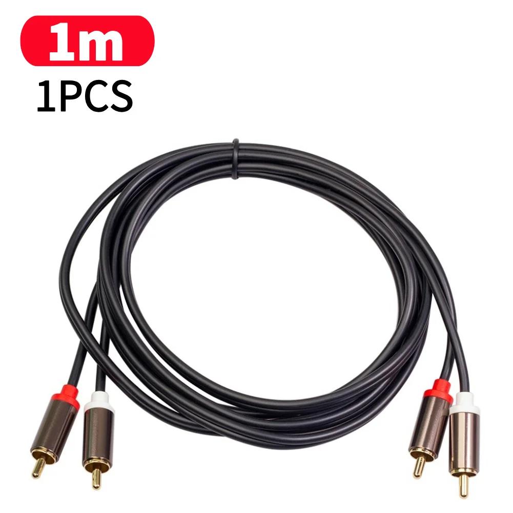 

1m 2m 3m 2 RCA to 2 RCA Cable Male to Male Audio Cord For Home Theater DVD TV Amplifier CD Soundbox Speaker Durable Audio Cord