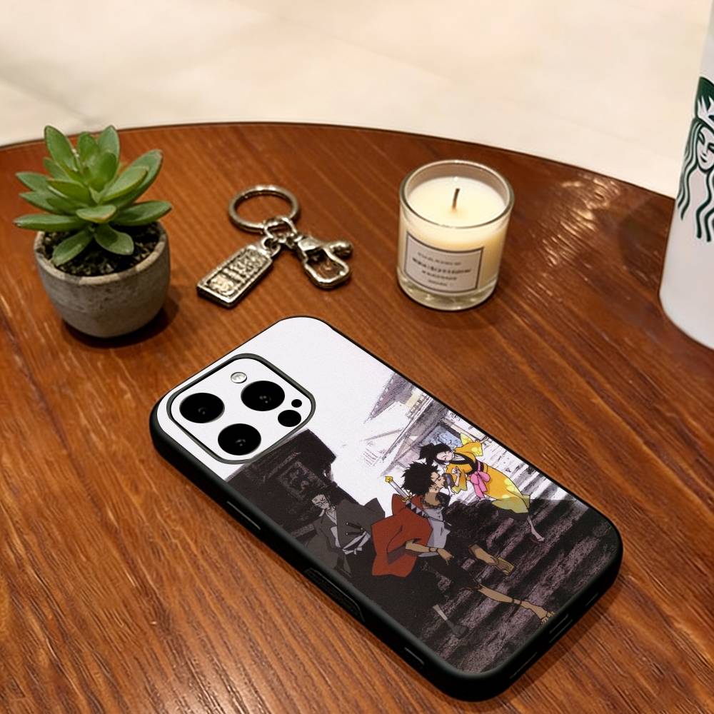 Samurai Champloo Phone Case For iPhone 17,16,15,14,13,12,11 Plus,Pro Max,XS,Soft Silicone Black Cover