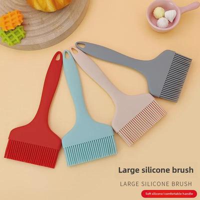 Wide, Integrated Silicone Oil Brush - Heat-Resistant for BBQ, Baking, and Egg Glazing
