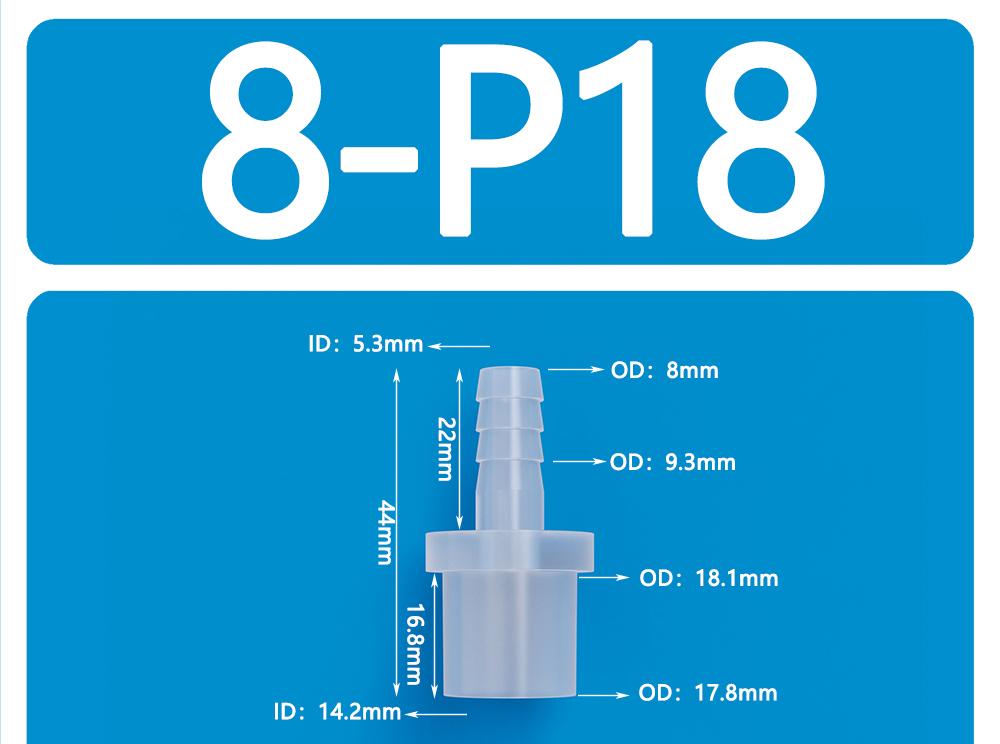 Plastic PP Flat Mouth Pagoda Straight Through Semi Transparent Socket Direct Joint Soft and Hard Pipe Docking Socket Direct