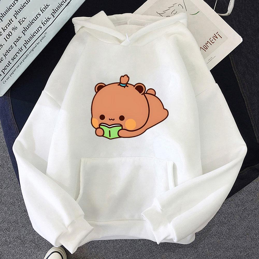 Dudu Is Reading Hoodie Men/women Kawaii Cute Bubu Panda Bears Sweatshirt Male Female Coats Y2k Sudaderas KPop Streetwear