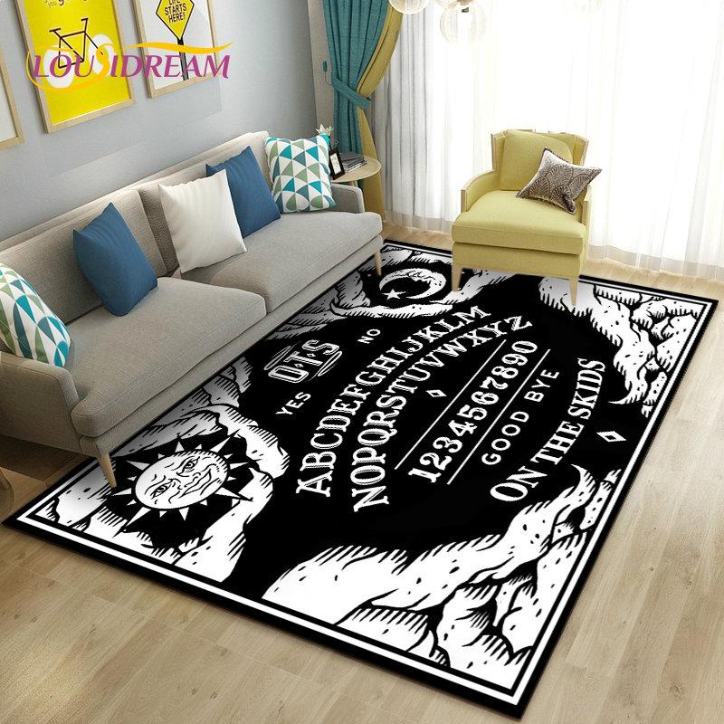 Ouija Tarot Witchcraft Gothic Area Rug,Carpet Rug for Living Room Bedroom Sofa Doormat Decoration,Kids Play Non-slip Floor Mat