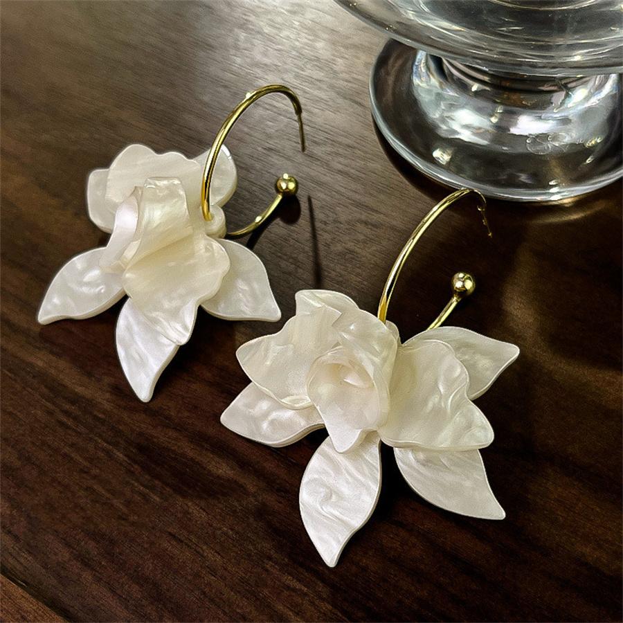 

Новые Металлические Акриловые Серьги-Лепестки Европейский Американский Стиль Персонализированные Модные Серьги-Пуссеты Женские Девичьи Дорожные Аксессуары