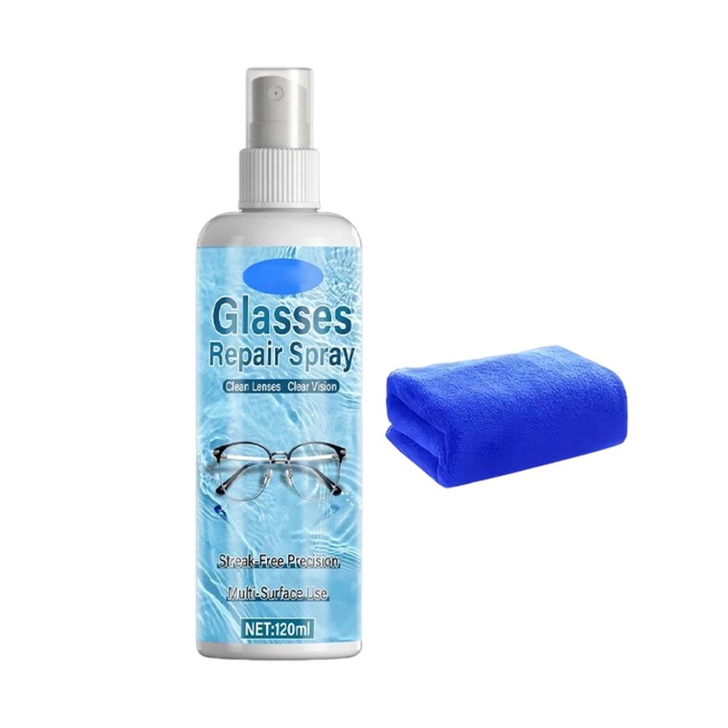 120 ml Glasögonreparationsspray Linsreporborttagare Anti-Dimm Rengöring för Glasögon Solglasögon Optiska Linsytor Underhåll