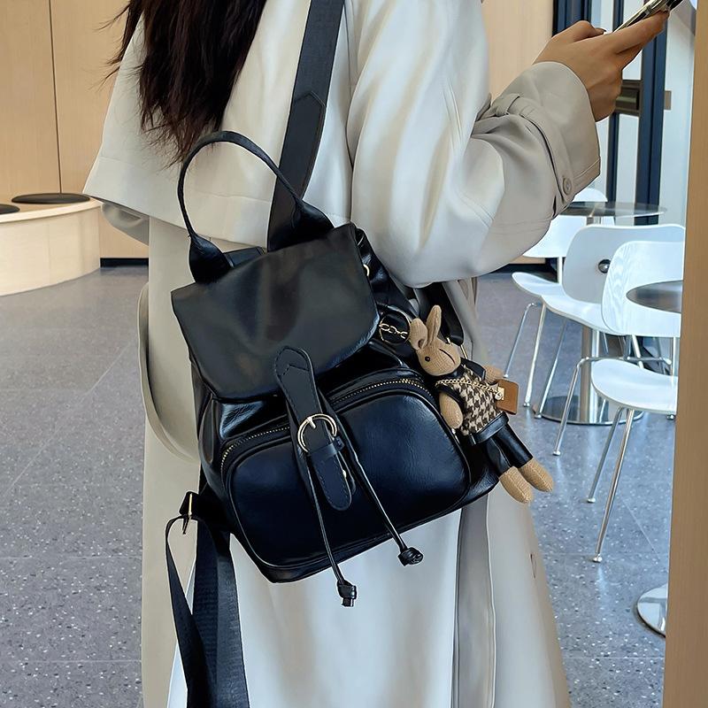 Fashion bag cover backpack women 2025 simple shoulder large capacity trend beautiful travel backpack