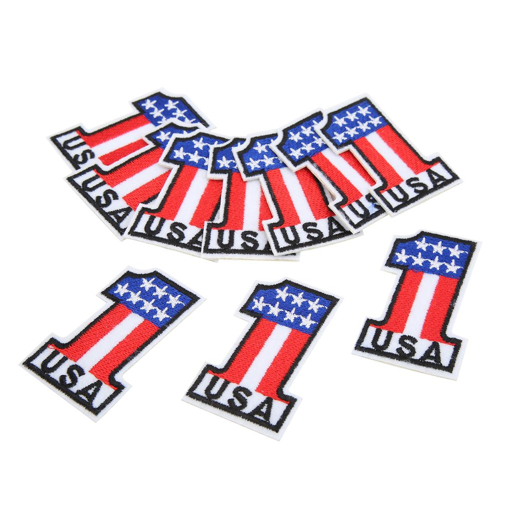 10Pcs Iron On Patches Number 1 Design Premium Cotton Material Wide Application Durable Iron Patches for Jean Bag Hat