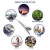 Portable Titanium Cutlery Set Fork Spoon Three Piece for Outdoor Activities