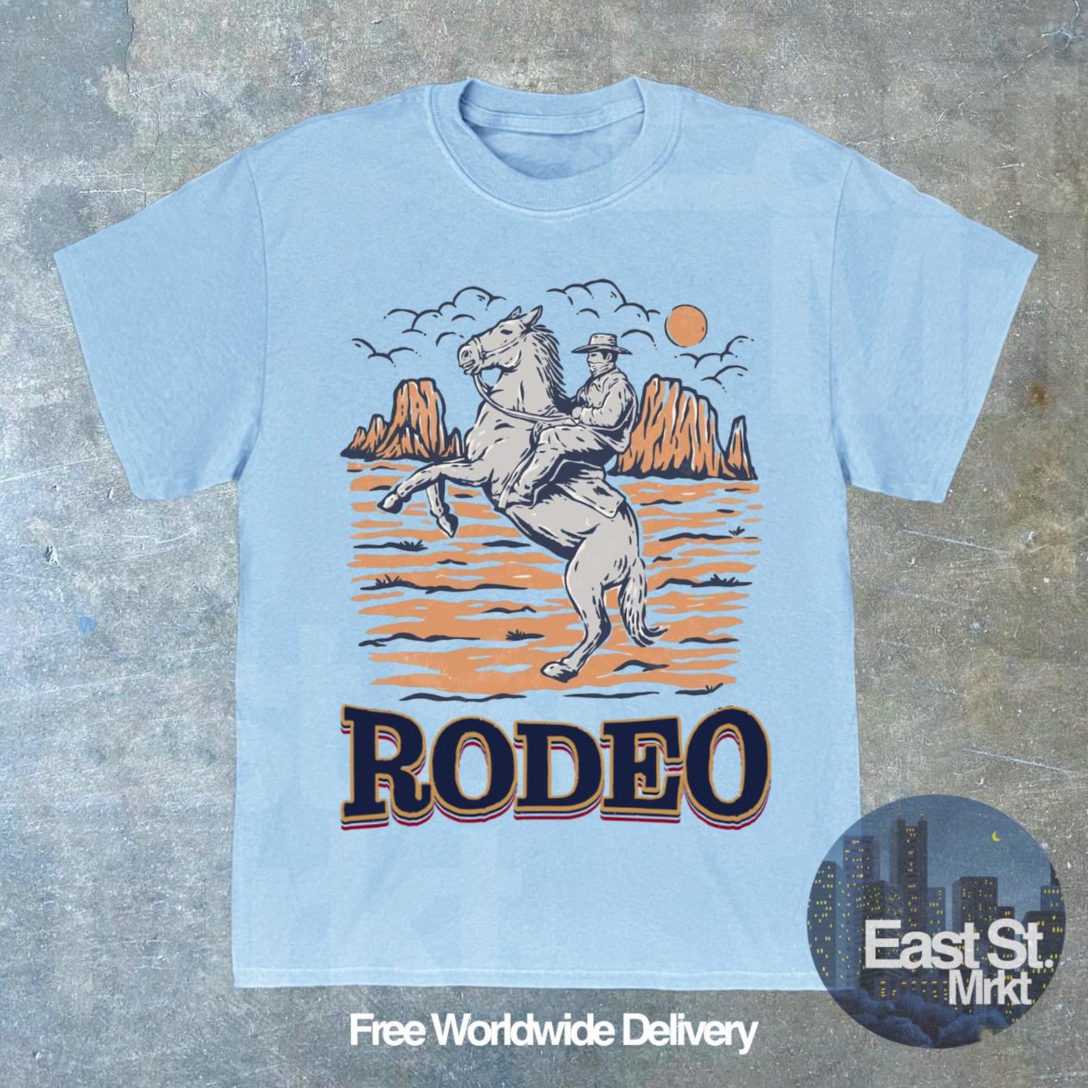 Vintage Rodeo Cowboy T-shirt: Western Style Tee 2XL