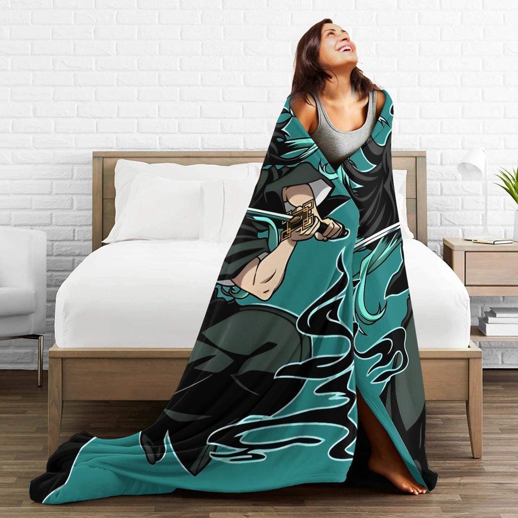 Mist Pillar Muichiro Tokito Blanket Cover Fleece Anime Lightweight Throw Blanket for Bedding Couch Bedroom Quilt