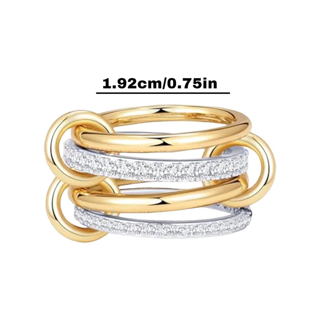 Multi-Ring Finger Accessory ,Statement Ring With Four Bands 1pc