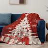 Christmas Tree Blanket Gifts for Women Adults Girls Kids, White Decorated Tree with Red Presents Flannel Blankets for Bedroom