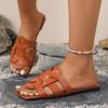 Fashion Ladies' Fashionable Casual Flat Sandals, Versatile Outdoor Wear, Flat Slippers for Wearing Outside