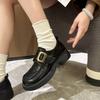 Retro platform loafers women's new spring and autumn Mary Jane shoes thick heel round head versatile fashion British small leather shoes