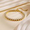 2/4/5MM Luxury Zircon Tennis Chain Bracelet for Women Stainless Steel Zircon Chain Bracelets Dainty Charm Jewelry Gift