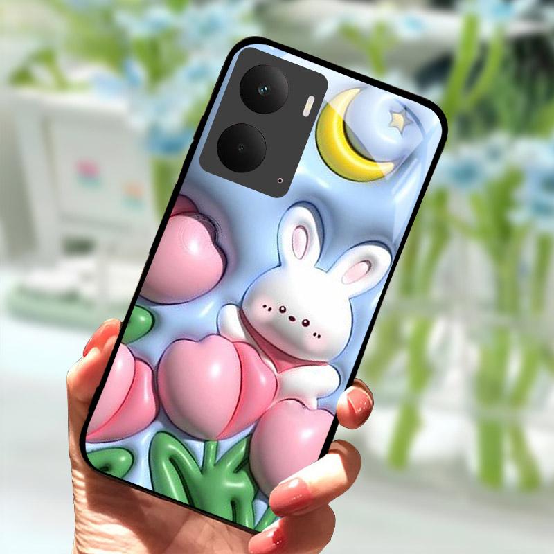 Para Realme P3 5G Capa Traseira de Vidro Temperado Para Realme P3 5G Capa Traseira à Prova de Choque RealmeP3 P 3 Concha Protetora de PC Rígido