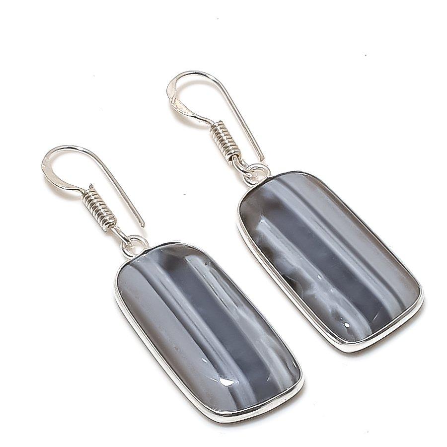 Natural Owhyee Opal Gemstone 925 Sterling Silver Jewelry Earring 1.81 AE-12367